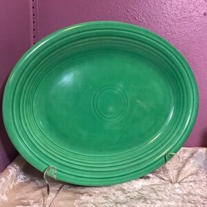 Fiesta Ware by Homer Laughlin Vintage Oval Serving Platter Original Green Retro